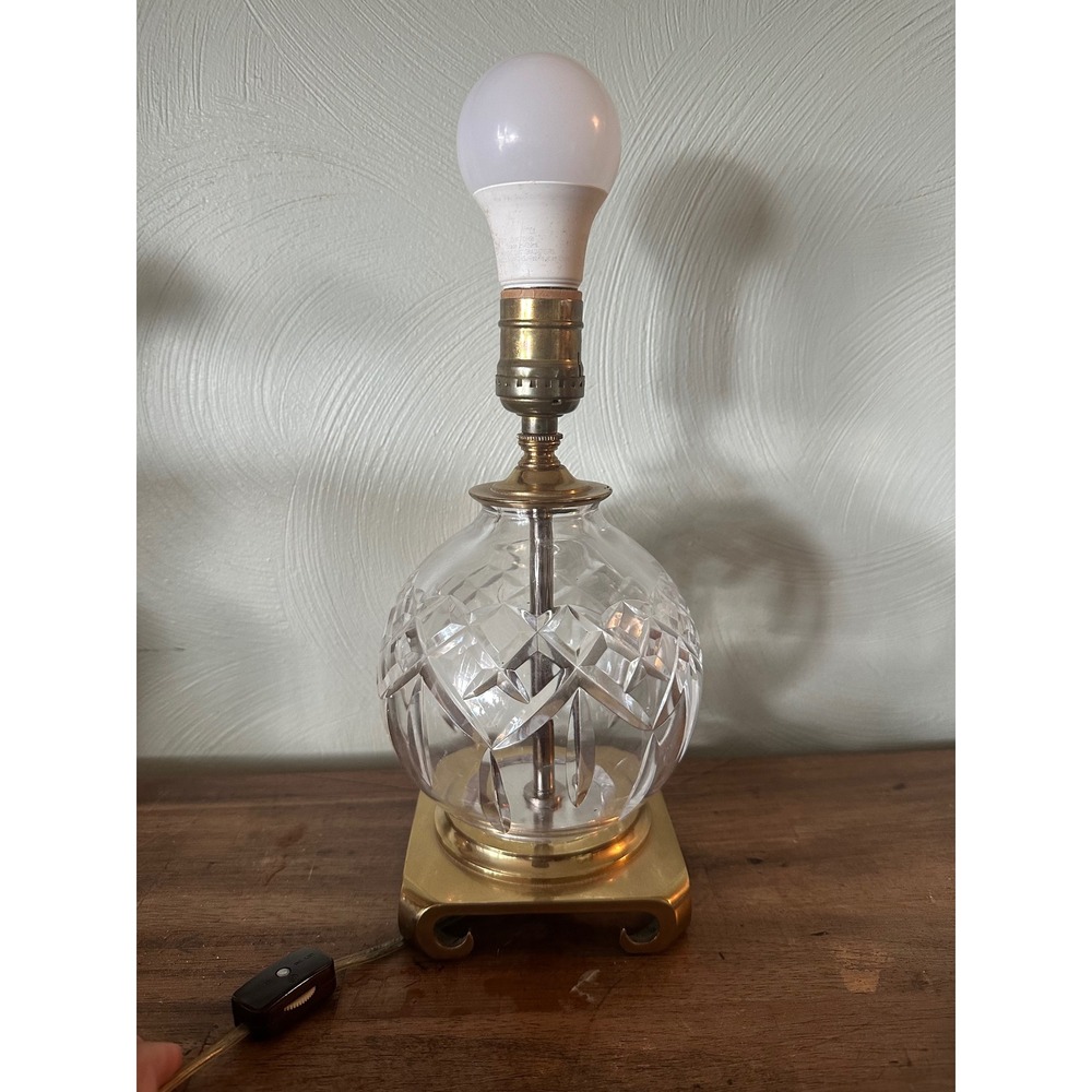 Vintage Waterford Crystal brass base, Crescent Brass Mfg
